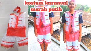 cara membuat kostum karnaval merah putih dari plastik kresek [upl. by Odawa397]