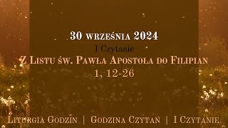 GodzinaCzytań  I Czytanie  30 września 2024 [upl. by Iztim625]