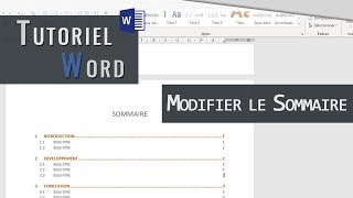 Word  Modifier les styles du Sommaire [upl. by Poul]