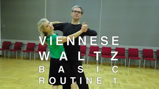 How to Dance Viennese Waltz  Basic Routine 1 [upl. by Cnut]