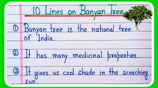 10 lines essay on Banyan tree in English  10 lines on Banyan tree  Banyan tree 10 lines essay [upl. by Ahsinit]