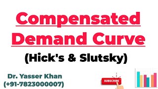 Compensated Demand Curve  Substitution Effect Demand Curve  Hicks Demand Curve  Slutsky Demand [upl. by Kcirtemed122]