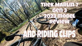 trek Marlin 7 gen 3 2023 model review and riding clips [upl. by Annaiv]