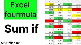 Excel formula  how to apply sum if formula  sum if function in excel  use sum if [upl. by Fleisig]