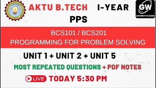 PPS I MOST IMPORTANT QUESTIONS I AKTU I PROGRAMMING FOR PROBLEM SOLVING [upl. by Ramedlab]