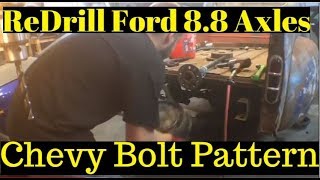 How to ReDrill Ford 88 Axle Shafts For New Bolt Pattern [upl. by Tamberg160]