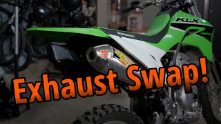 KLX 300r Pro Circuit T6 Exhaust Swap [upl. by Ynohta136]