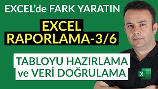 Excel Excel Raporlama36 Tablo hazırlamak ve Veri doğrulama kullanmak 723video  Ömer BAĞCI [upl. by Anairb]