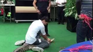 SULTAN BRUNEI was shocked when CROC BOY DIONY brought a CROCODILE to meet him [upl. by Weslee740]