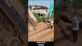 Unexpected Dump Truck 255T Stuck In Mud While Turn Back To Unloading Soil For Road Foundation [upl. by Ilysa812]