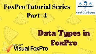 Foxpro Tutorial Series 4 Data Types In FoxPro [upl. by Retlaw]