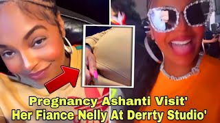 OMG  Pregnancy Ashanti Visit Her Fiance Nelly At Derrty Studio Baby PUM Growing [upl. by Marston402]