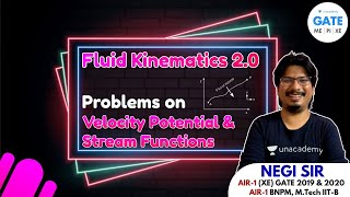 Problems on Velocity Potential amp Stream Function  Fluid Kinematics 20  By AIR1 NegiSir [upl. by Ahtimat]