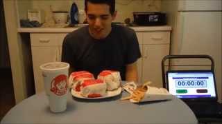 Wendys TRIPLE Triple Baconator meal Challenge [upl. by Annaehr]