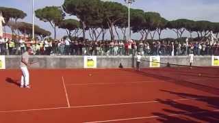 ROSARIO FIORELLO VS NICOLA PIETRANGELI INCONTRO AL TENNISFRIENDS 2013  VIDEO [upl. by Nerat242]