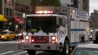 NYPD Police Emergency Service Unit Truck One Responding LIghts and Sirens [upl. by Solly696]