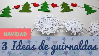 GUIRNALDAS de NAVIDAD 🎄 3 IDEAS Guirnaldas navideñas Fáciles paso a paso 🎄 UMA MANUALIDADES [upl. by Pironi]