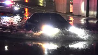 West Covina Ca  Major Flooding with a Camaro ￼ Stuck Under the 10 freeway ￼ [upl. by Melli]