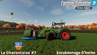 👨‍🌾FS22La CharentaiseEnrubannage Dherbe et Épandage de Chaux Épisode 7 [upl. by Adlare]