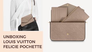 UNBOXING LOUIS VUITTON FÉLICIE POCHETTE PLUS MOD SHOTS [upl. by Bernat920]