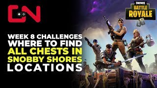 Fortnite BR Week 8 Challenge All chests in Snobby Shores [upl. by Anivas731]