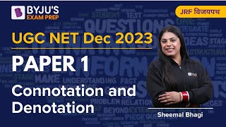 UGC NET Dec 2023  Paper 1  Connotation and Denotation  Sheemal Mam [upl. by Faydra]