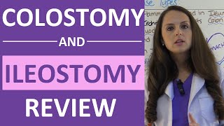 Colostomy and Ileostomy Nursing Care  Types of Ostomies NCLEX  Ileostomy vs Colostomy [upl. by Idnek]