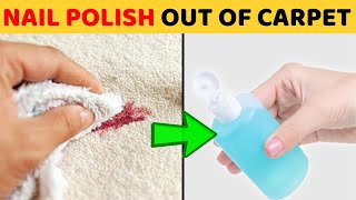 Best Way to Get Nail Polish Out of Carpet with baking soda  Carpet Stain Removal [upl. by Barker]