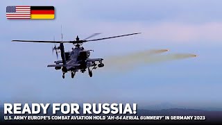 Russia Panic US Army Europes Combat Aviation Hold AH64 Aerial Gunnery in Germany 2023 [upl. by Lambart]