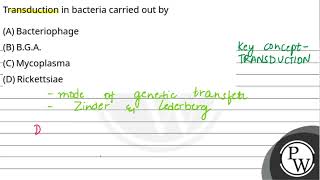 Transduction in bacteria carried out by [upl. by Clarance]