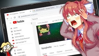 Monika Discovers My YouTube Channel 10k Subs DDLC Mod Special  Spaghetto [upl. by Marilou]