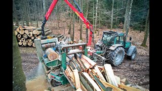 ðŸŒ²4K60ton SpaltbÃ¼ffel 2 â€¢ Valtra 8550 amp SpaltbÃ¼ffel â€¢ Forst Pfizenmaier â€¢ Lochner â€¢ Kaminholz ðŸŒ² [upl. by Ulphia]