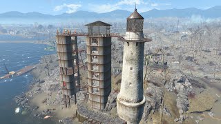 Fallout 4  KINGSPORT LIGHTHOUSE  Settlement build tour  NO MODS [upl. by Quennie326]