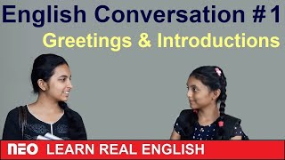 English conversation 1  Greetings and Introductions  Speaking In English [upl. by Aihsaei]