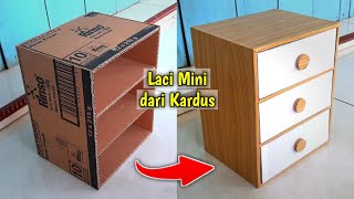 cara membuat Laci Mini dari kardus [upl. by Herman]