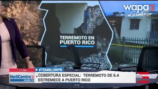 Tiembla durante transmisión en vivo de Noticentro  WapaTV [upl. by Corotto360]