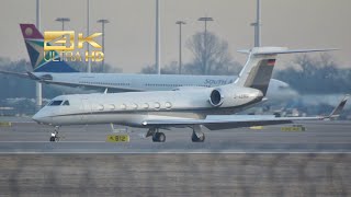 4K Gulfstream G550 from BMW Flugdienst DABMW arrival at Munich Airport MUC EDDM [upl. by Eanahs735]