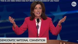 Kathy Hochul speech at 2024 DNC highlights Donald Trumps felony case in New York [upl. by Adall430]