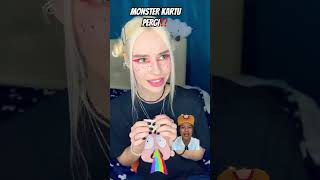 MONSTER KARTU PERGI⁉️ makeup halloween cosplay anime harleyquinn prank comedy [upl. by Atela]