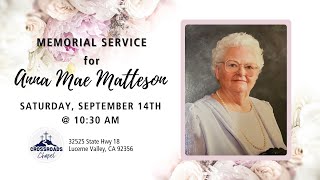 Celebration of Life for Ann Matteson  Sep 14th 2024 [upl. by Ozen]