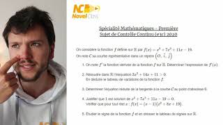 sujet E3C Les fonctions  dérivée inéquation tableau de variations  Spé maths  Première [upl. by Jacobo]
