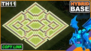 NEW TH11 base with COPY LINK  COC Town Hall 11 Hybrid Base  Clash of Clans [upl. by Kendell956]