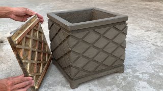 DIY  Cement Ideas Tips  Create quick easy creative cement flower pot molds from wood and cement [upl. by Viole]