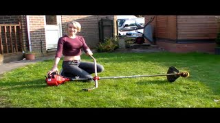 Maria Reviews the Robin NBT 415 twin cylinder Strimmer Weed whacker [upl. by Meunier]