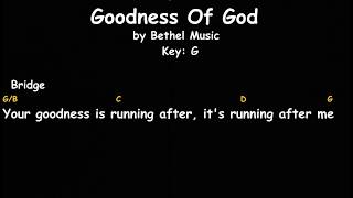 Goodness of God  Bethel Music  Lyrics And Chords  Female Key [upl. by Sherrard747]