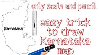 Karnataka Map Drawing Easy Of Karnatak Map Perfect Map Of Karnataka Map Drawing Simple Trick [upl. by Cesare29]