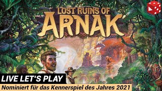 Die verlorenen Ruinen von Arnak  Live Lets Play  nominiert zum Kennerspiel des Jahres 2021 [upl. by Lorre]