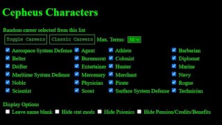 Cepheus Characters a character generator [upl. by Stromberg]