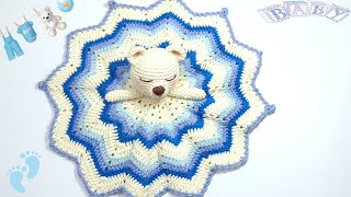 passo a passo como fazer uma naninha  manta de apego ursinho em crochê amigurumi [upl. by Joselyn]