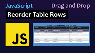 How to Reorder HTML Table Rows using drag and drop in Javascript  Draggable Table Rows [upl. by Neelhtac569]